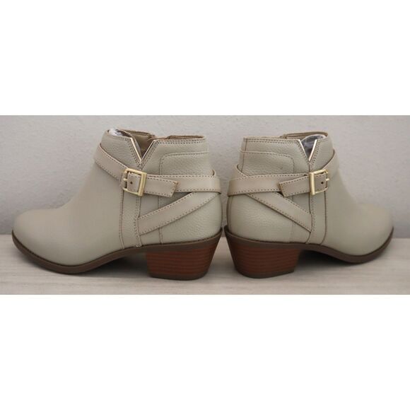 Vionic J0765L2250 Women's Sz 6W Oatmeal/Beige Leather Farrah Ankle Boots - Picture 8 of 13